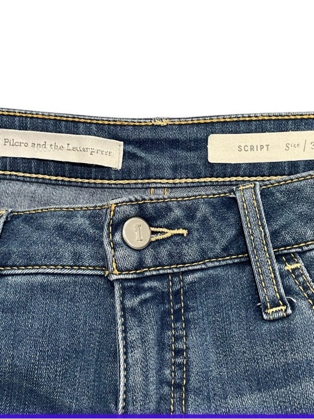 Pilcro and the Letterpress Script Blue Jeans - Women's Size 30 - Picture 2 of 4